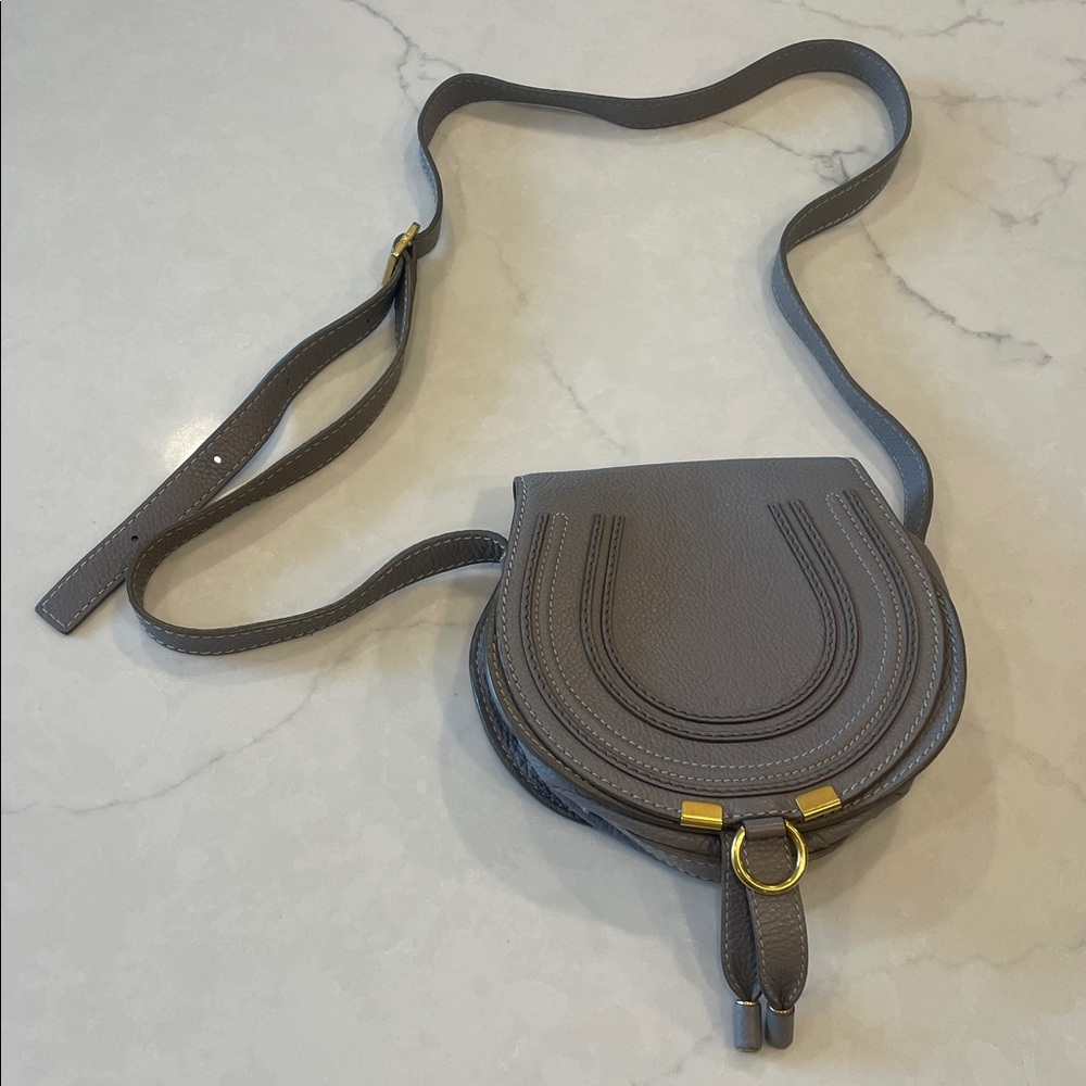 Chloé small Marcie saddle grained leather bag